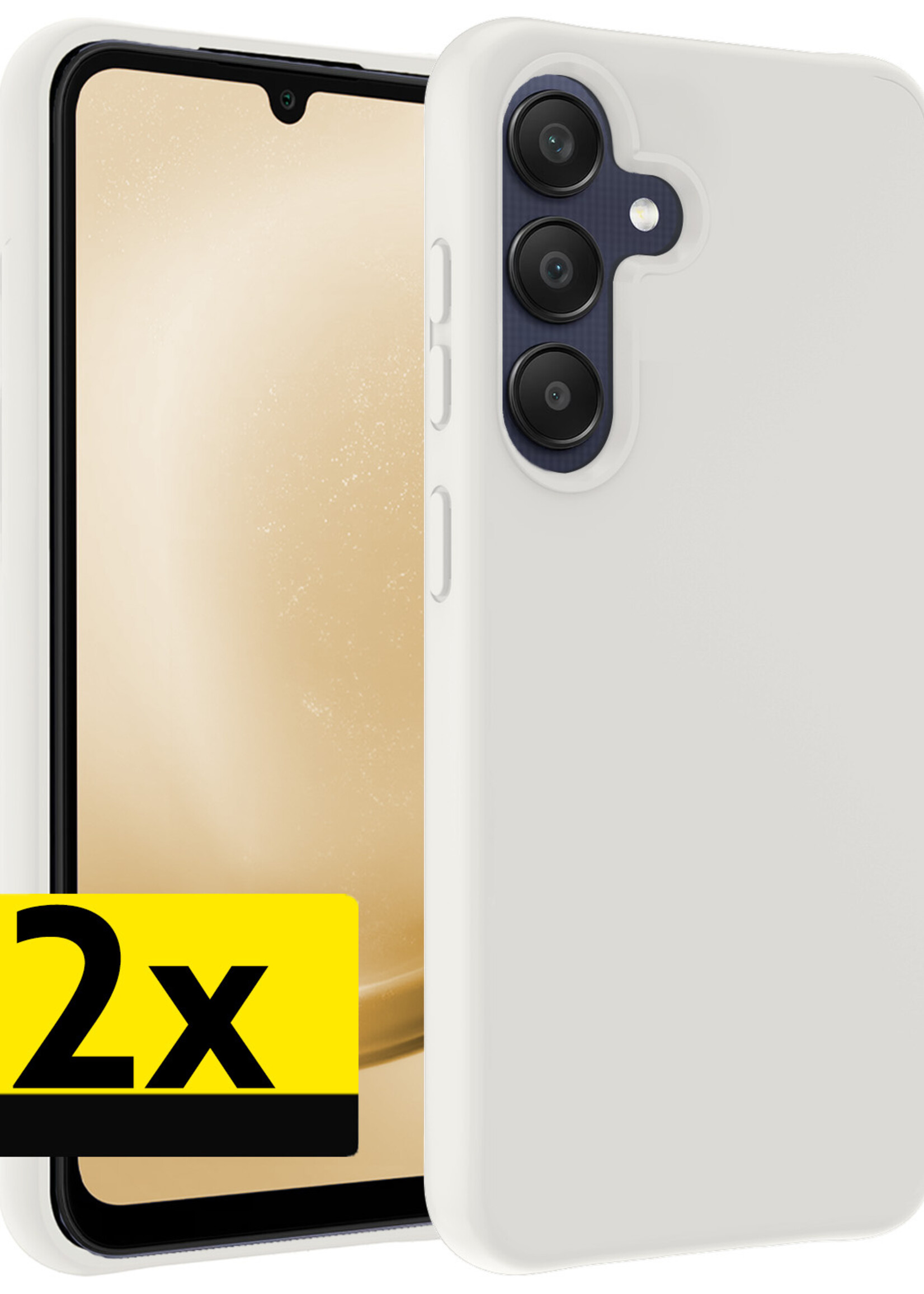 LUQ Hoesje Geschikt voor Samsung A25 Hoesje Siliconen Case - Hoes Geschikt voor Samsung Galaxy A25 Hoes Siliconen - Wit - 2 Stuks