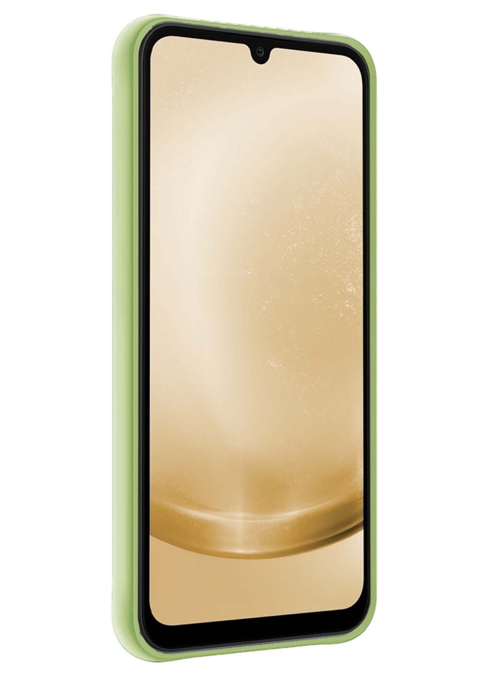 LUQ Hoesje Geschikt voor Samsung A25 Hoesje Siliconen Case Met 2x Screenprotector - Hoes Geschikt voor Samsung Galaxy A25 Hoes Siliconen - Groen