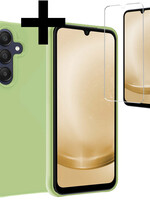 LUQ LUQ Samsung Galaxy A25 Hoesje Siliconen Met Screenprotector - Groen