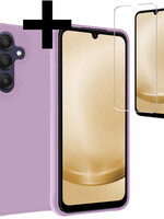 LUQ LUQ Samsung Galaxy A25 Hoesje Siliconen Met Screenprotector - Lila