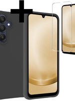 LUQ LUQ Samsung Galaxy A25 Hoesje Siliconen Met Screenprotector - Zwart