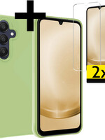 LUQ LUQ Samsung Galaxy A25 Hoesje Siliconen Met 2x Screenprotector - Groen