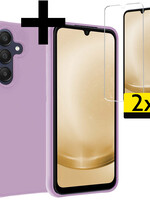 LUQ LUQ Samsung Galaxy A25 Hoesje Siliconen Met 2x Screenprotector - Lila