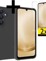 LUQ LUQ Samsung Galaxy A25 Hoesje Siliconen Met 2x Screenprotector - Zwart