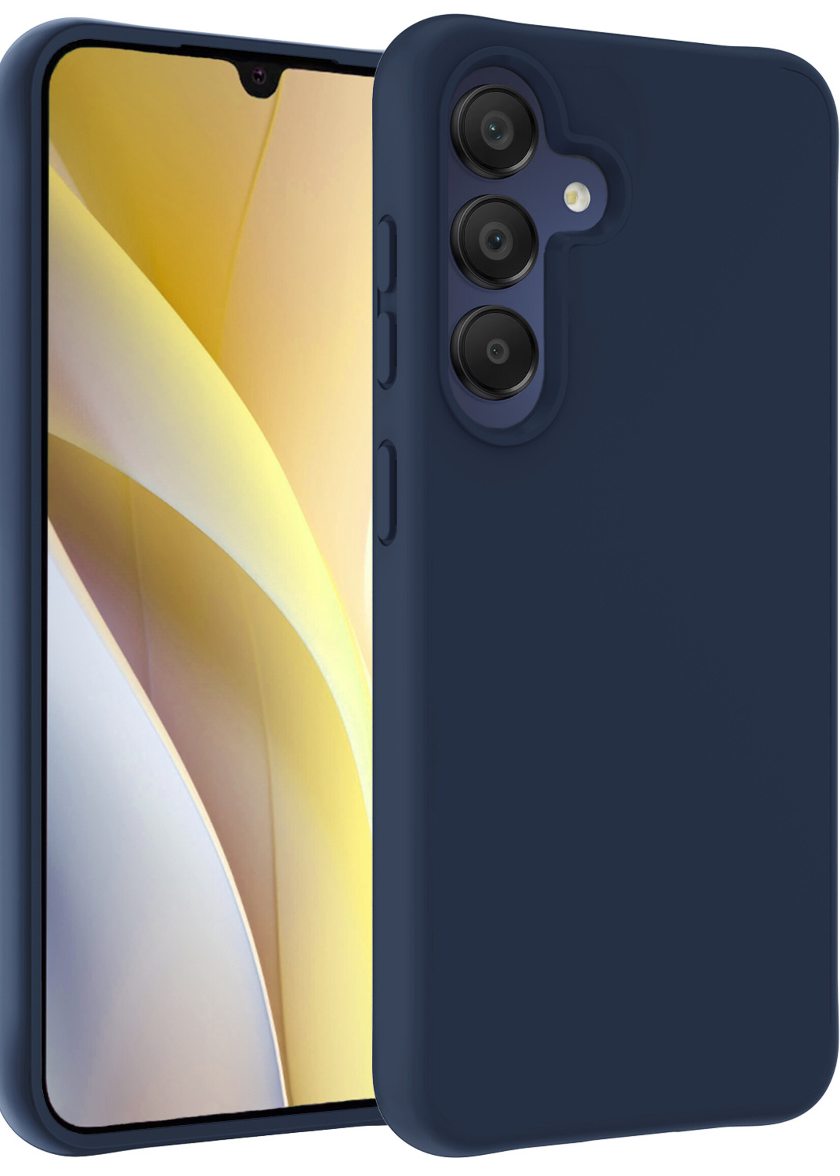 LUQ Hoesje Geschikt voor Samsung A15 Hoesje Siliconen Case - Hoes Geschikt voor Samsung Galaxy A15 Hoes Siliconen - Donkerblauw