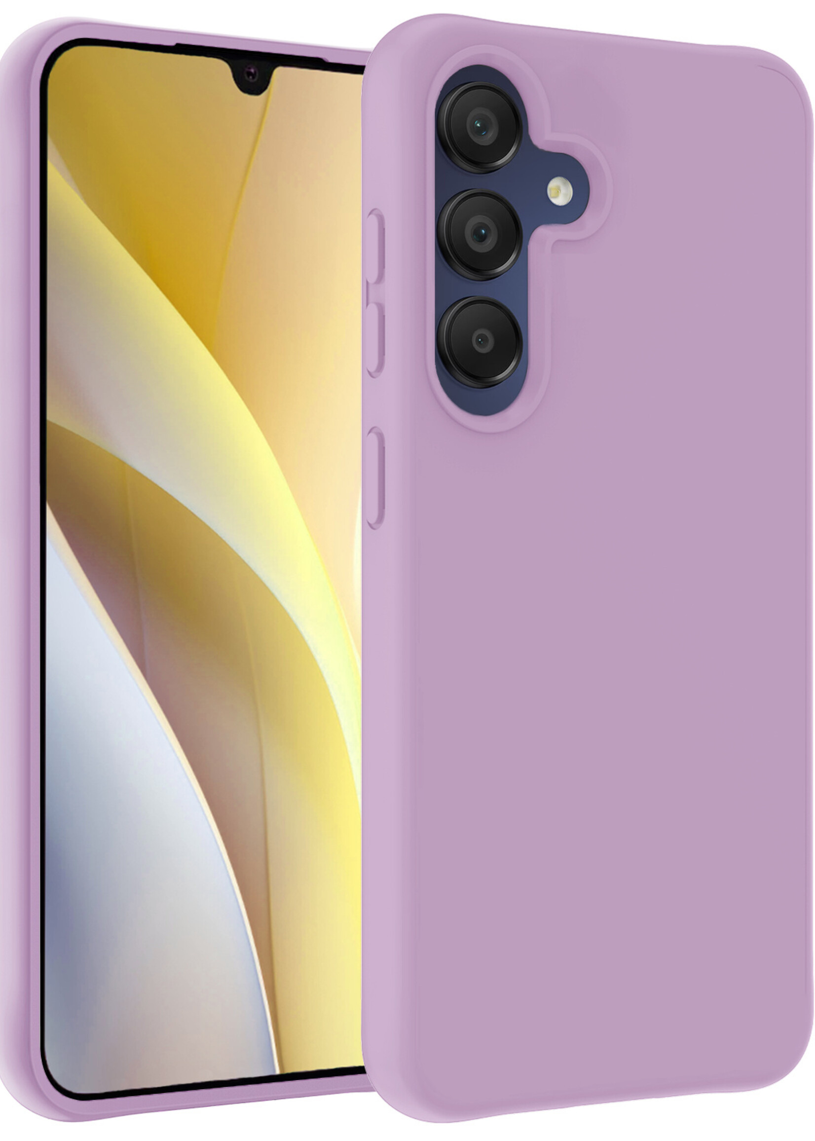 LUQ Hoesje Geschikt voor Samsung A15 Hoesje Siliconen Case - Hoes Geschikt voor Samsung Galaxy A15 Hoes Siliconen - Lila