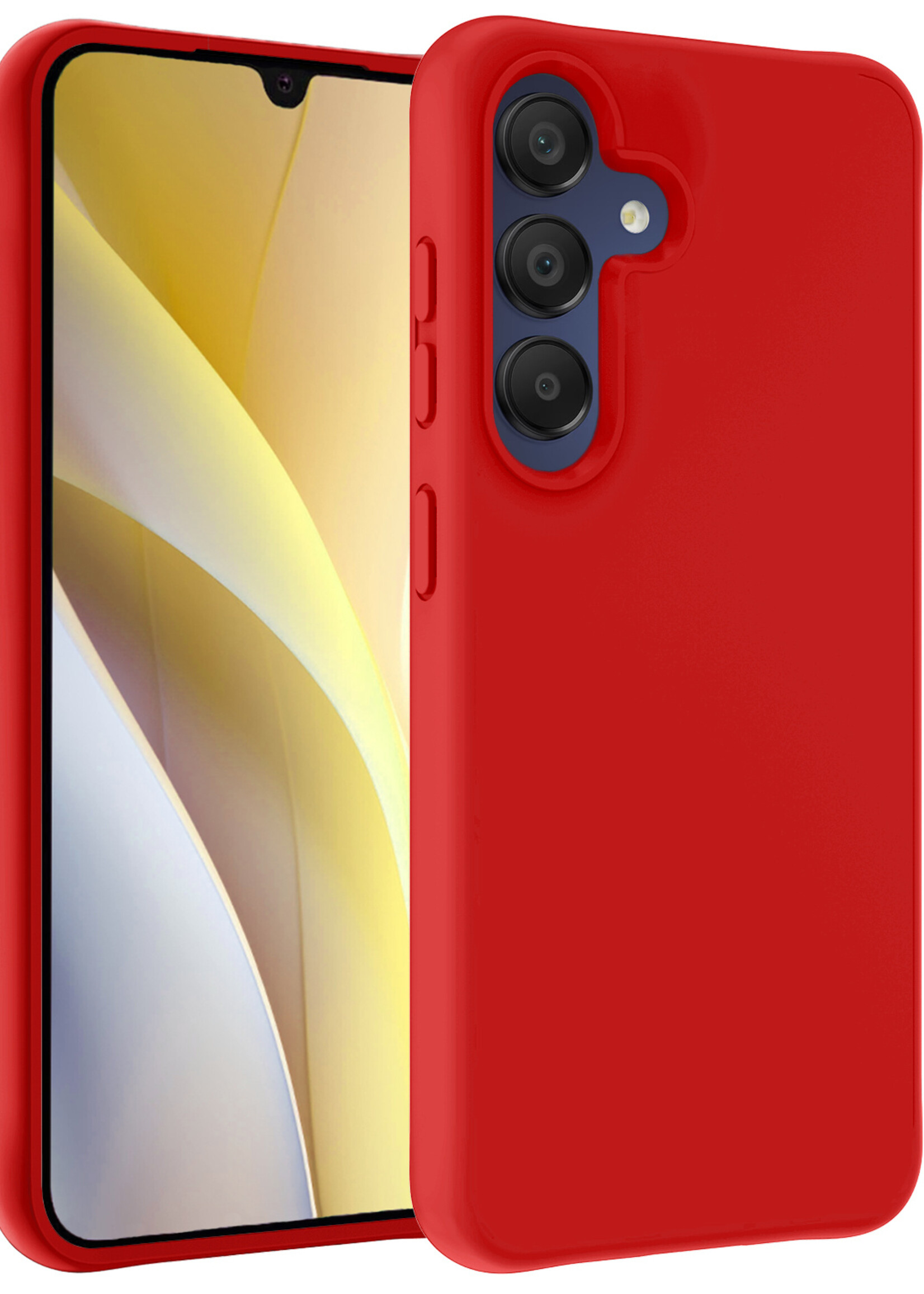 LUQ Hoesje Geschikt voor Samsung A15 Hoesje Siliconen Case - Hoes Geschikt voor Samsung Galaxy A15 Hoes Siliconen - Rood