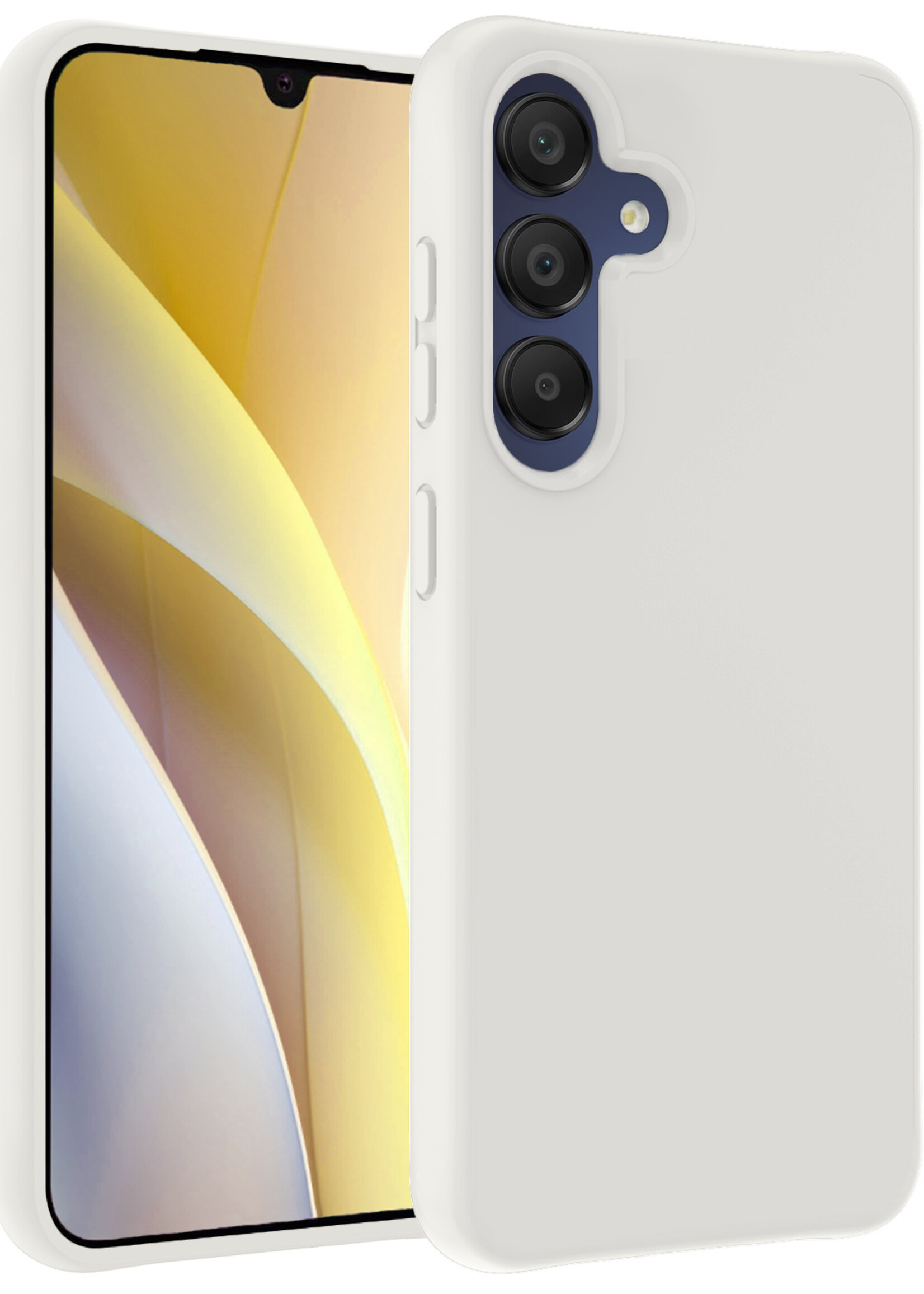 LUQ Hoesje Geschikt voor Samsung A15 Hoesje Siliconen Case - Hoes Geschikt voor Samsung Galaxy A15 Hoes Siliconen - Wit