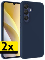 LUQ LUQ Samsung Galaxy A15 Hoesje Siliconen - Donkerblauw - 2 PACK