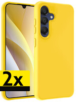 LUQ LUQ Samsung Galaxy A15 Hoesje Siliconen - Geel - 2 PACK