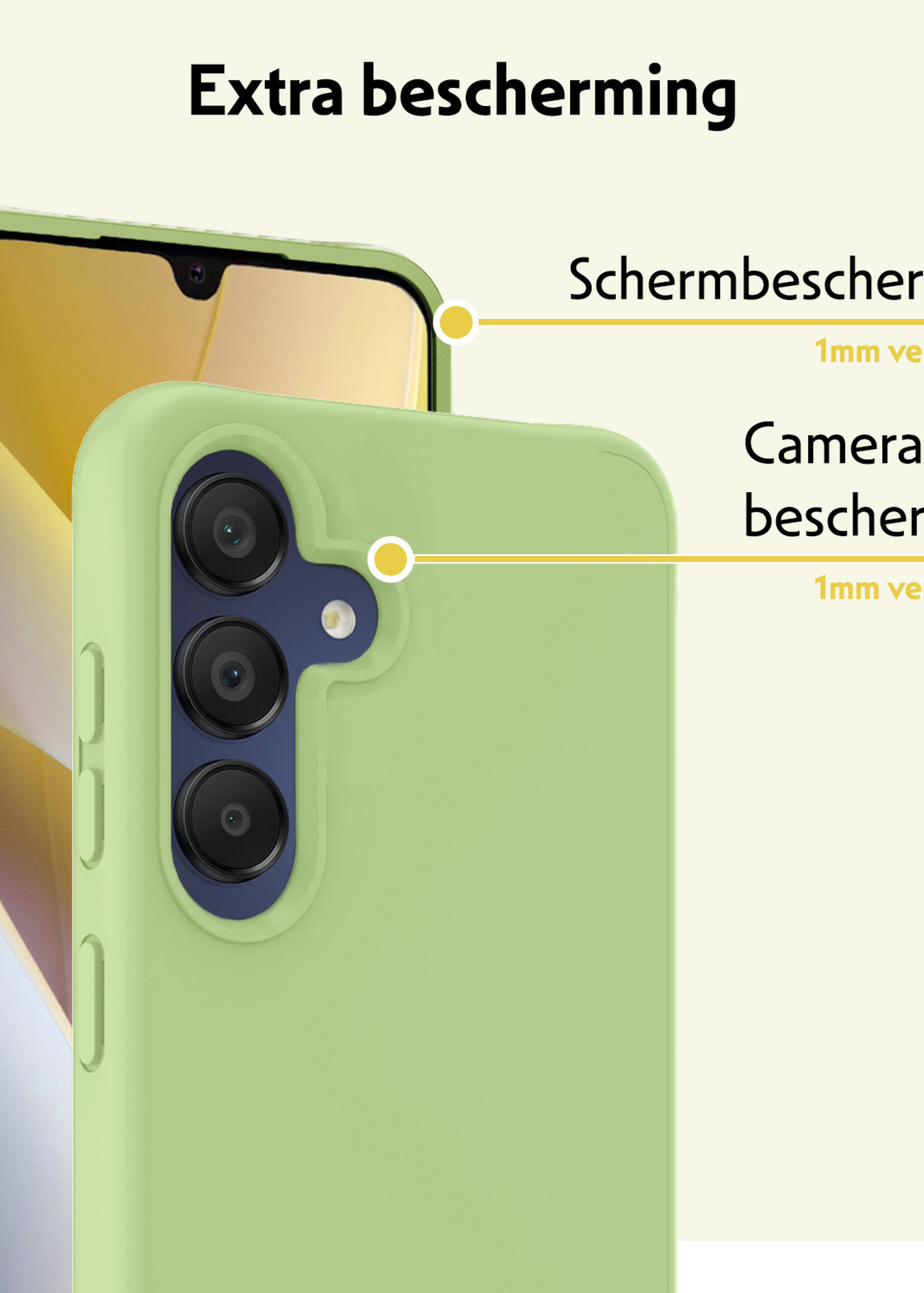 LUQ Hoesje Geschikt voor Samsung A15 Hoesje Siliconen Case - Hoes Geschikt voor Samsung Galaxy A15 Hoes Siliconen - Groen - 2 Stuks