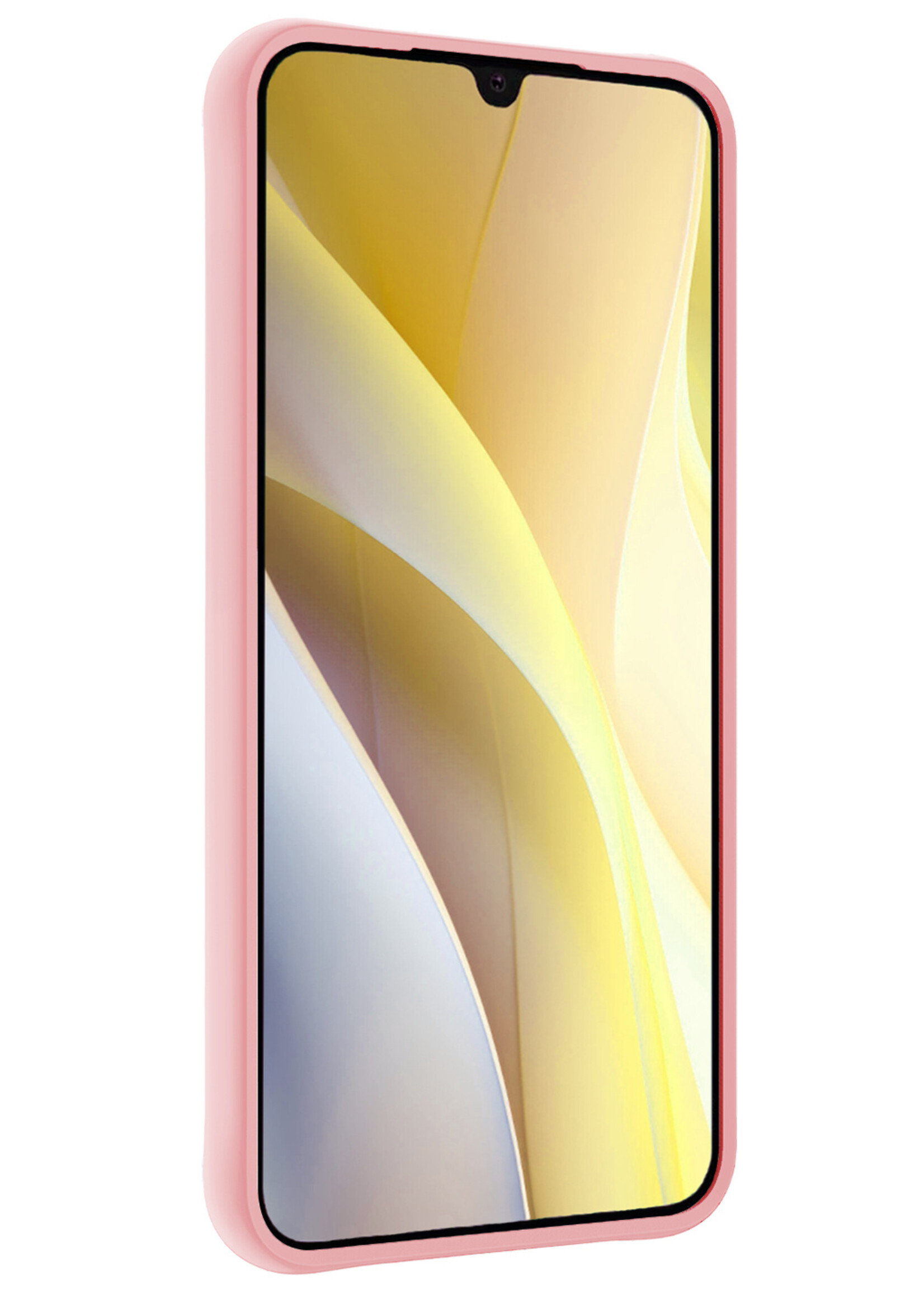 LUQ Hoesje Geschikt voor Samsung A15 Hoesje Siliconen Case - Hoes Geschikt voor Samsung Galaxy A15 Hoes Siliconen - Lichtroze - 2 Stuks