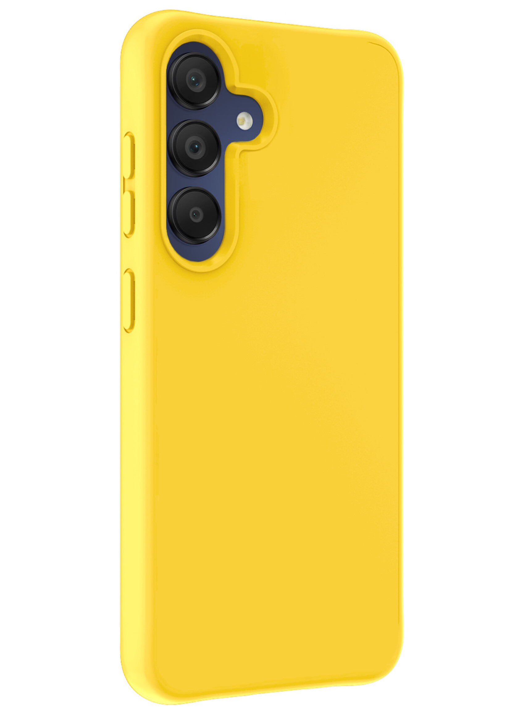 LUQ Hoesje Geschikt voor Samsung A15 Hoesje Siliconen Case Met Screenprotector - Hoes Geschikt voor Samsung Galaxy A15 Hoes Siliconen - Geel