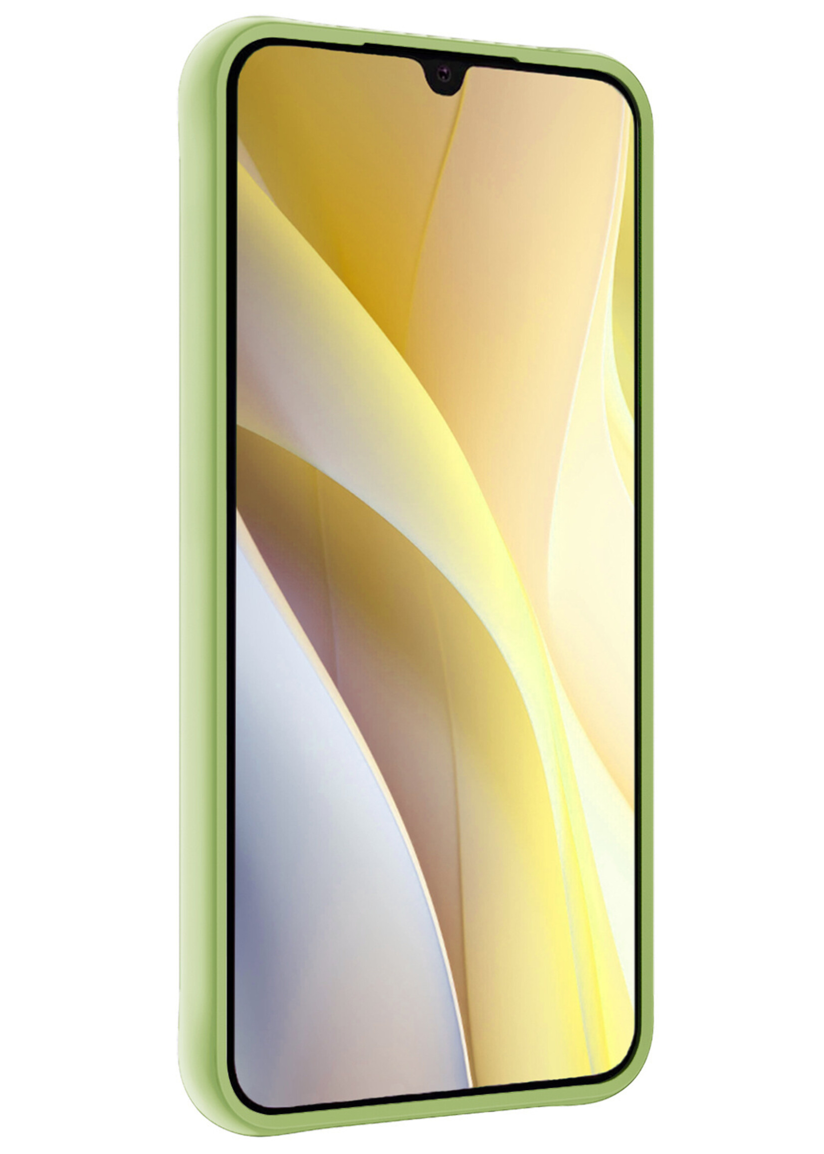 LUQ Hoesje Geschikt voor Samsung A15 Hoesje Siliconen Case Met Screenprotector - Hoes Geschikt voor Samsung Galaxy A15 Hoes Siliconen - Groen