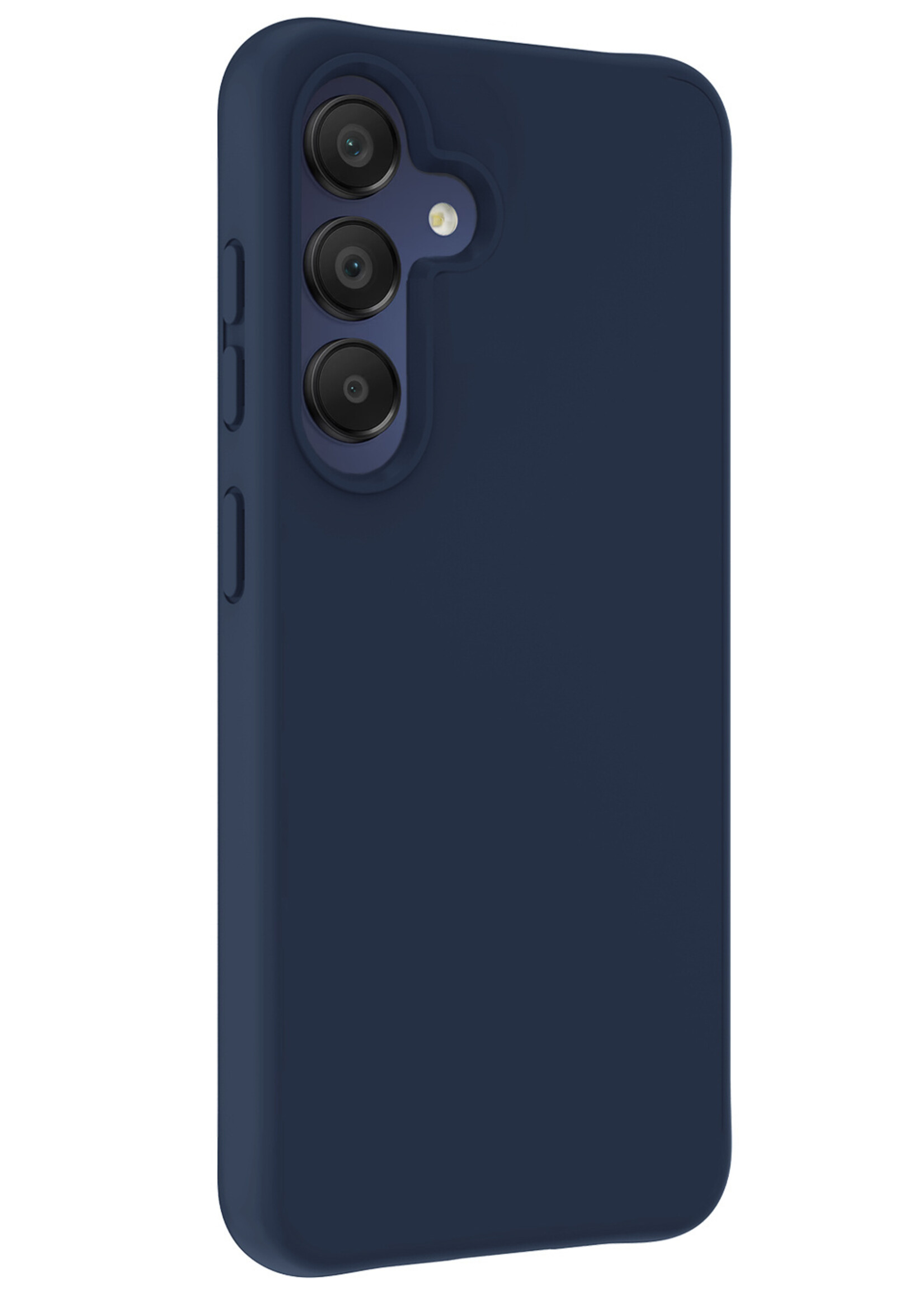 LUQ Hoesje Geschikt voor Samsung A15 Hoesje Siliconen Case Met 2x Screenprotector - Hoes Geschikt voor Samsung Galaxy A15 Hoes Siliconen - Donkerblauw