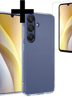 LUQ LUQ Samsung Galaxy A15 Hoesje Siliconen Met Screenprotector - Transparant
