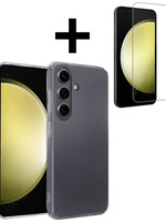 LUQ LUQ Samsung Galaxy S23 FE Hoesje Siliconen Met Screenprotector - Transparant