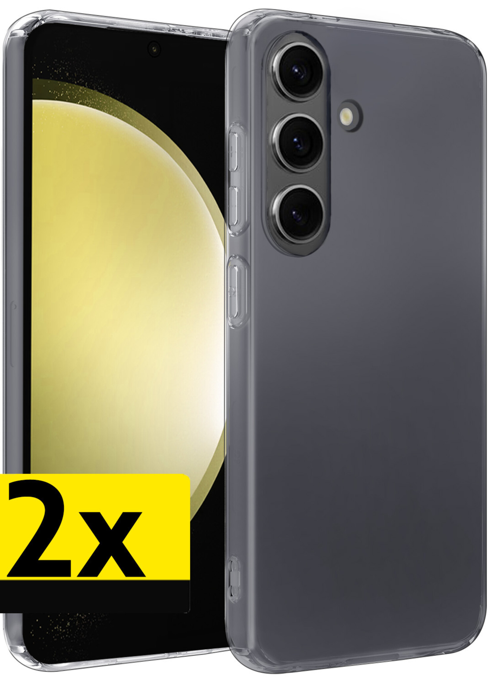 LUQ Hoesje Geschikt voor Samsung S23 FE Hoesje Siliconen Case - Hoes Geschikt voor Samsung Galaxy S23 FE Hoes Siliconen - Transparant - 2 Stuks