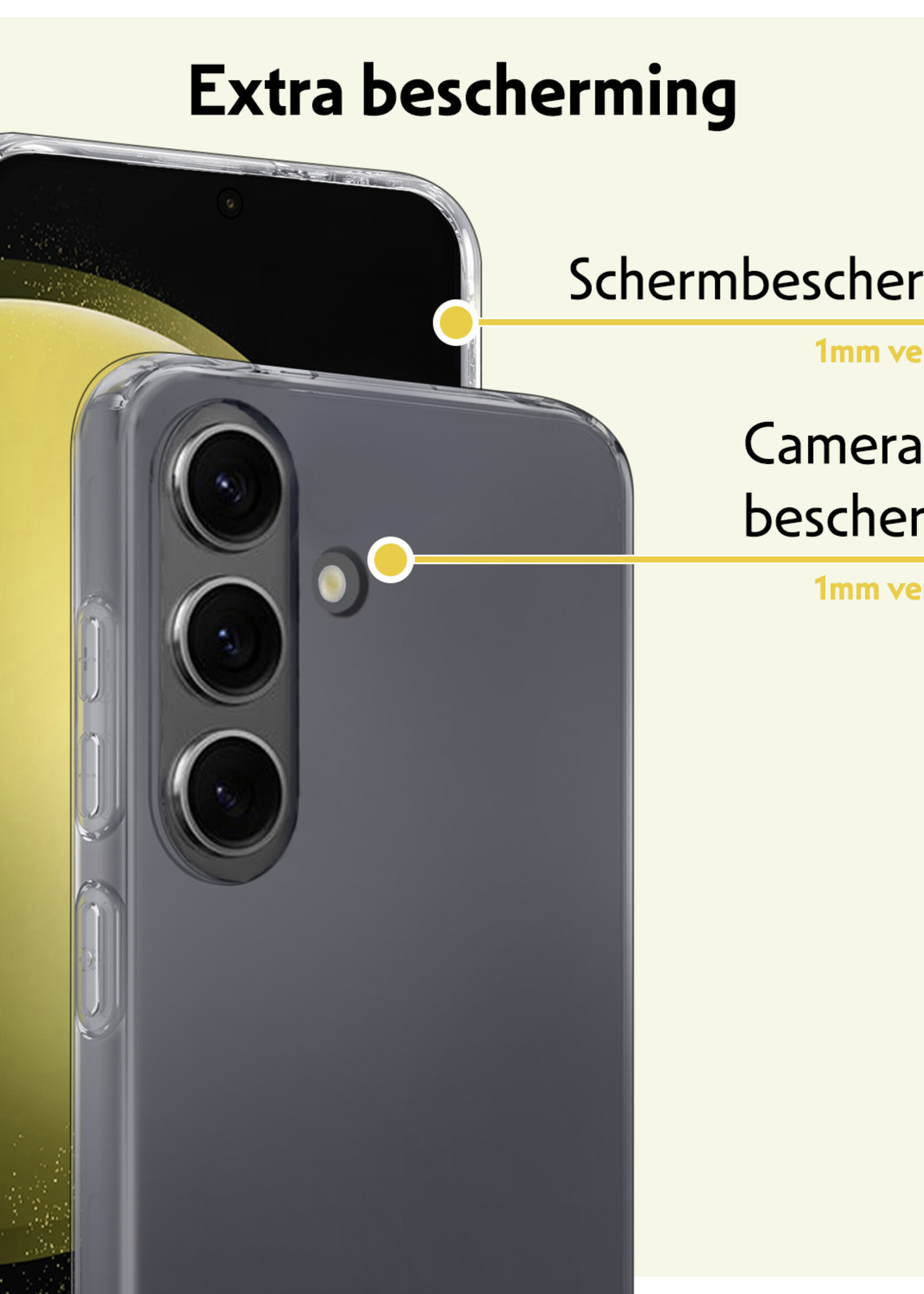 LUQ Hoesje Geschikt voor Samsung S23 FE Hoesje Siliconen Case - Hoes Geschikt voor Samsung Galaxy S23 FE Hoes Siliconen - Transparant - 2 Stuks