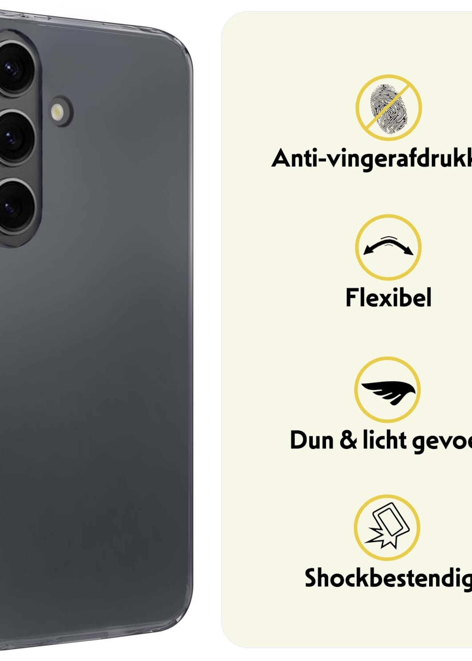 LUQ Hoesje Geschikt voor Samsung S24 Plus Hoesje Siliconen Case - Hoes Geschikt voor Samsung Galaxy S24 Plus Hoes Siliconen - Transparant