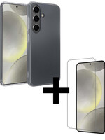 LUQ LUQ Samsung Galaxy S24 Hoesje Siliconen Met Screenprotector - Transparant