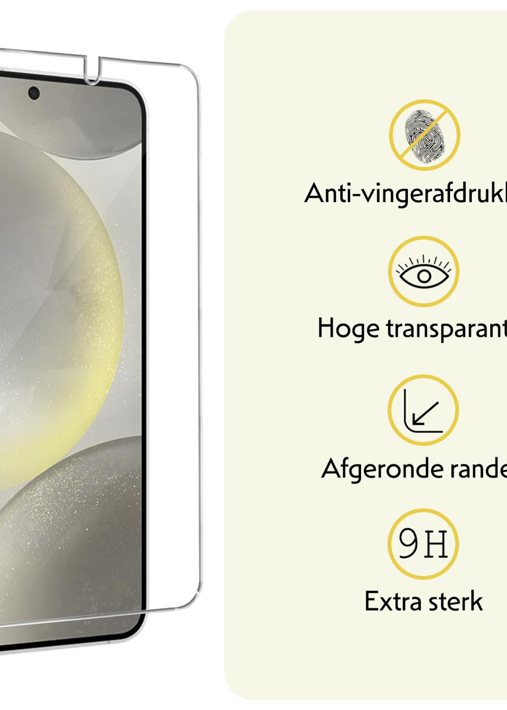 LUQ Hoesje Geschikt voor Samsung S24 Hoesje Siliconen Case Met Screenprotector - Hoes Geschikt voor Samsung Galaxy S24 Hoes Siliconen - Transparant
