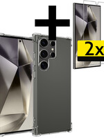 LUQ LUQ Samsung Galaxy S24 Ultra Hoesje Shockproof Met 2x Screenprotector