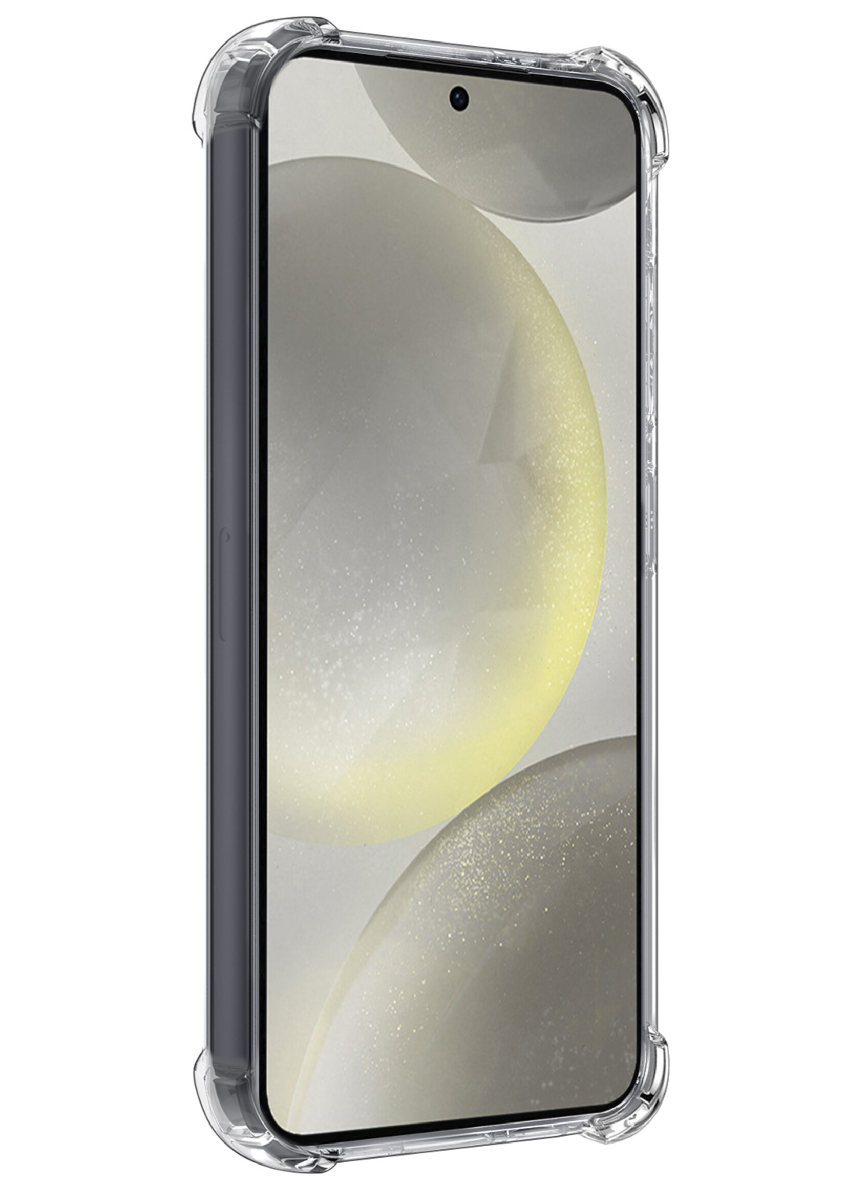 LUQ Hoesje Geschikt voor Samsung S24 Hoesje Shockproof Case Siliconen Met 2x Screenprotector - Hoes Geschikt voor Samsung Galaxy S24 Hoes Cover Siliconen - Transparant