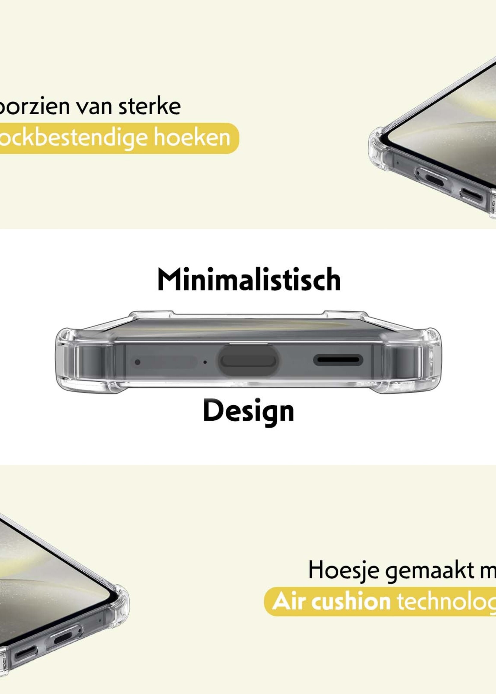 LUQ Hoesje Geschikt voor Samsung S24 Plus Hoesje Case Pashouder Cover Siliconen - Hoes Geschikt voor Samsung Galaxy S24 Plus Hoesje Met Kaarthouder - Transparant