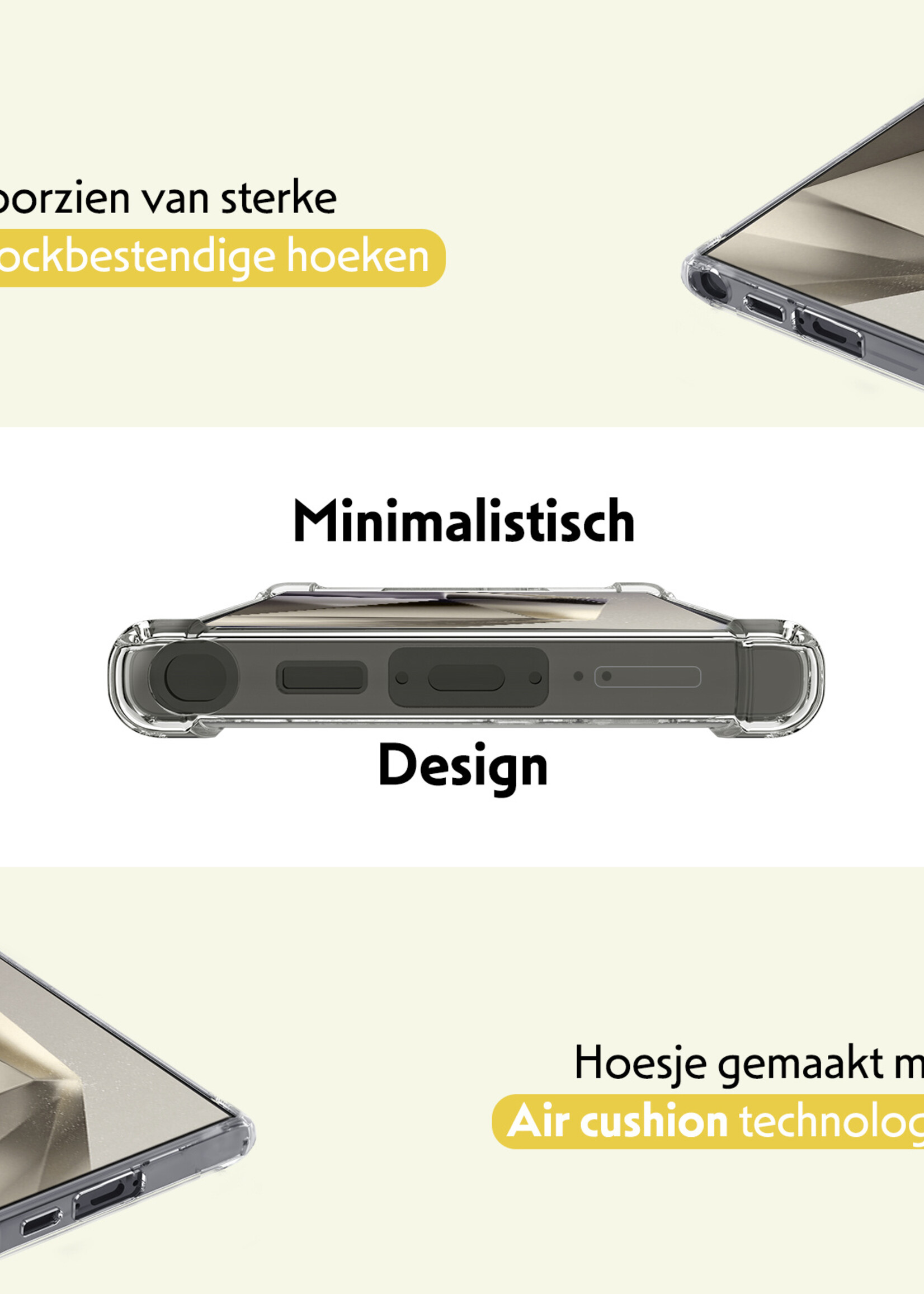 LUQ Hoesje Geschikt voor Samsung S24 Ultra Hoesje Case Pashouder Cover Siliconen Met 2x Screenprotector - Hoes Geschikt voor Samsung Galaxy S24 Ultra Hoesje Met Kaarthouder- Transparant