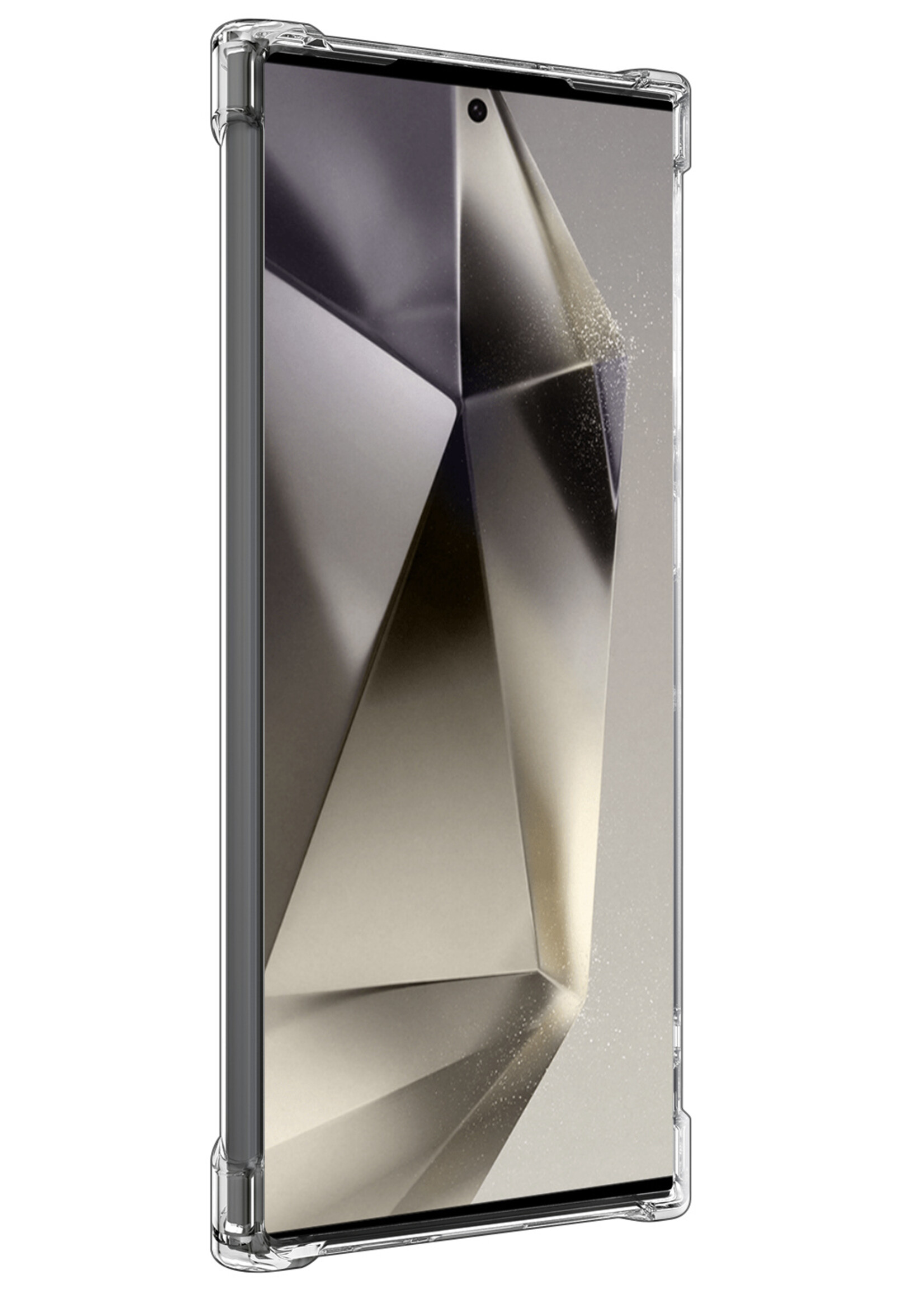 LUQ Hoesje Geschikt voor Samsung S24 Ultra Hoesje Case Pashouder Cover Siliconen Met 2x Screenprotector - Hoes Geschikt voor Samsung Galaxy S24 Ultra Hoesje Met Kaarthouder- Transparant