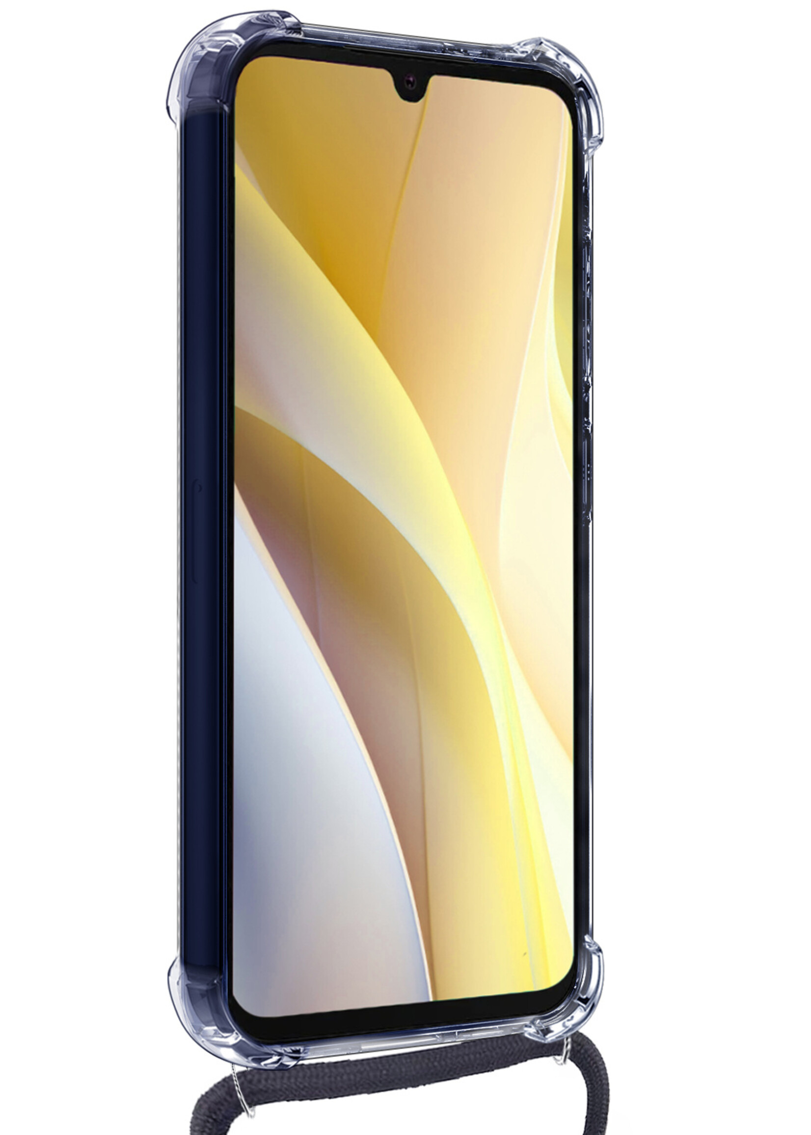 LUQ Hoesje Geschikt voor Samsung A15 Hoesje Shockproof Case Siliconen Hoes Met Koord - Transparant