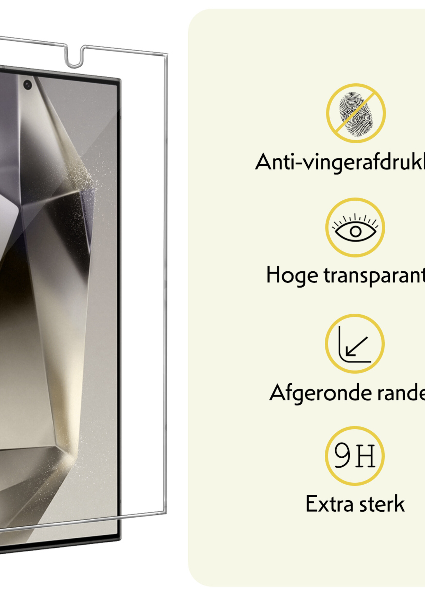 LUQ Hoesje Geschikt voor Samsung S24 Ultra Hoesje Siliconen Case Met Screenprotector - Hoes Geschikt voor Samsung Galaxy S24 Ultra Hoes Siliconen - Transparant