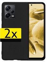 LUQ LUQ Xiaomi Redmi Note 12 Pro+ Hoesje Siliconen - Zwart - 2 PACK