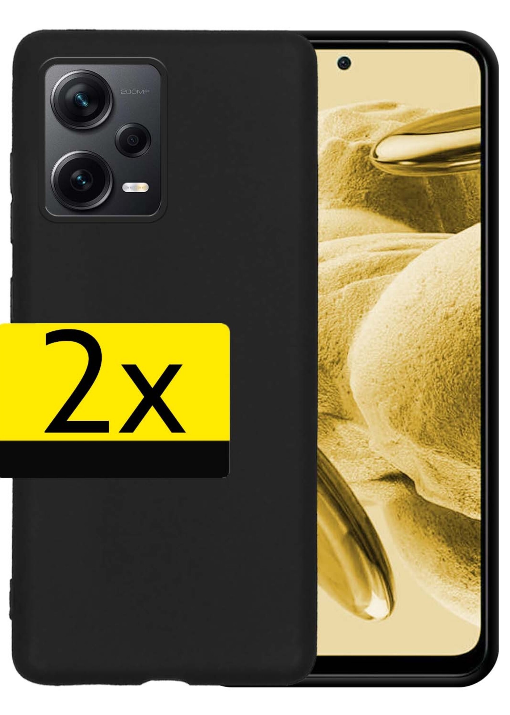 LUQ Hoesje Geschikt voor Xiaomi Redmi Note 12 Pro+ Hoesje Siliconen Case - Hoes Geschikt voor Xiaomi Redmi Note 12 Pro+ Hoes Siliconen - Zwart - 2 Stuks