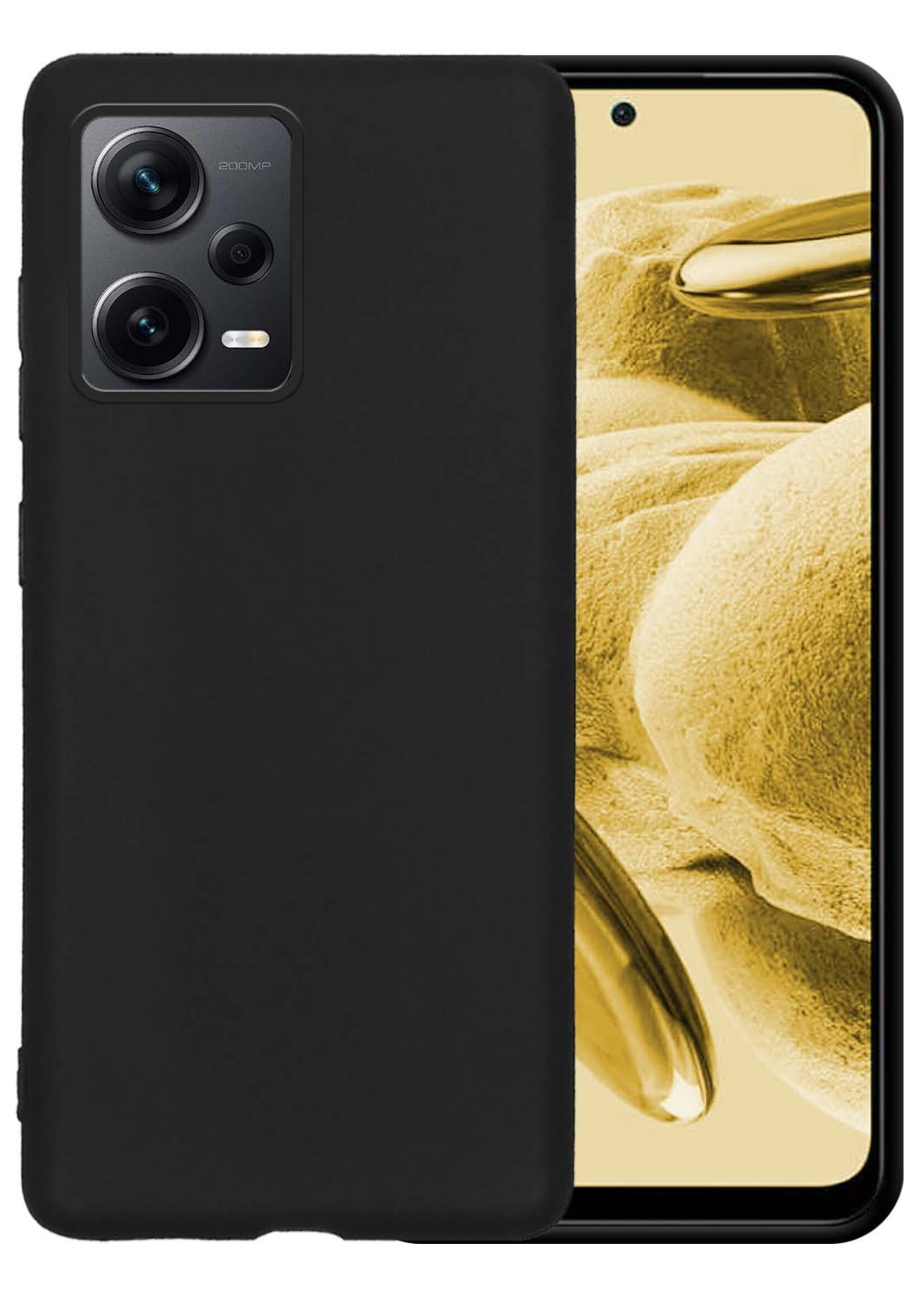 LUQ Hoesje Geschikt voor Xiaomi Redmi Note 12 Pro+ Hoesje Siliconen Case - Hoes Geschikt voor Xiaomi Redmi Note 12 Pro+ Hoes Siliconen - Zwart