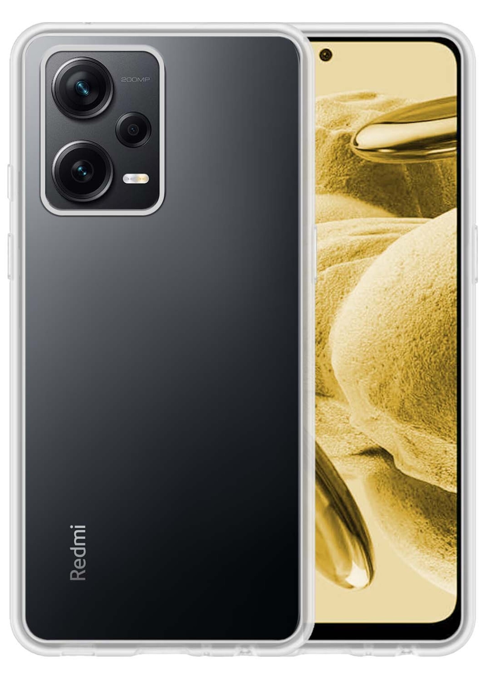 LUQ Hoesje Geschikt voor Xiaomi Redmi Note 12 Pro+ Hoesje Siliconen Case - Hoes Geschikt voor Xiaomi Redmi Note 12 Pro+ Hoes Siliconen - Transparant