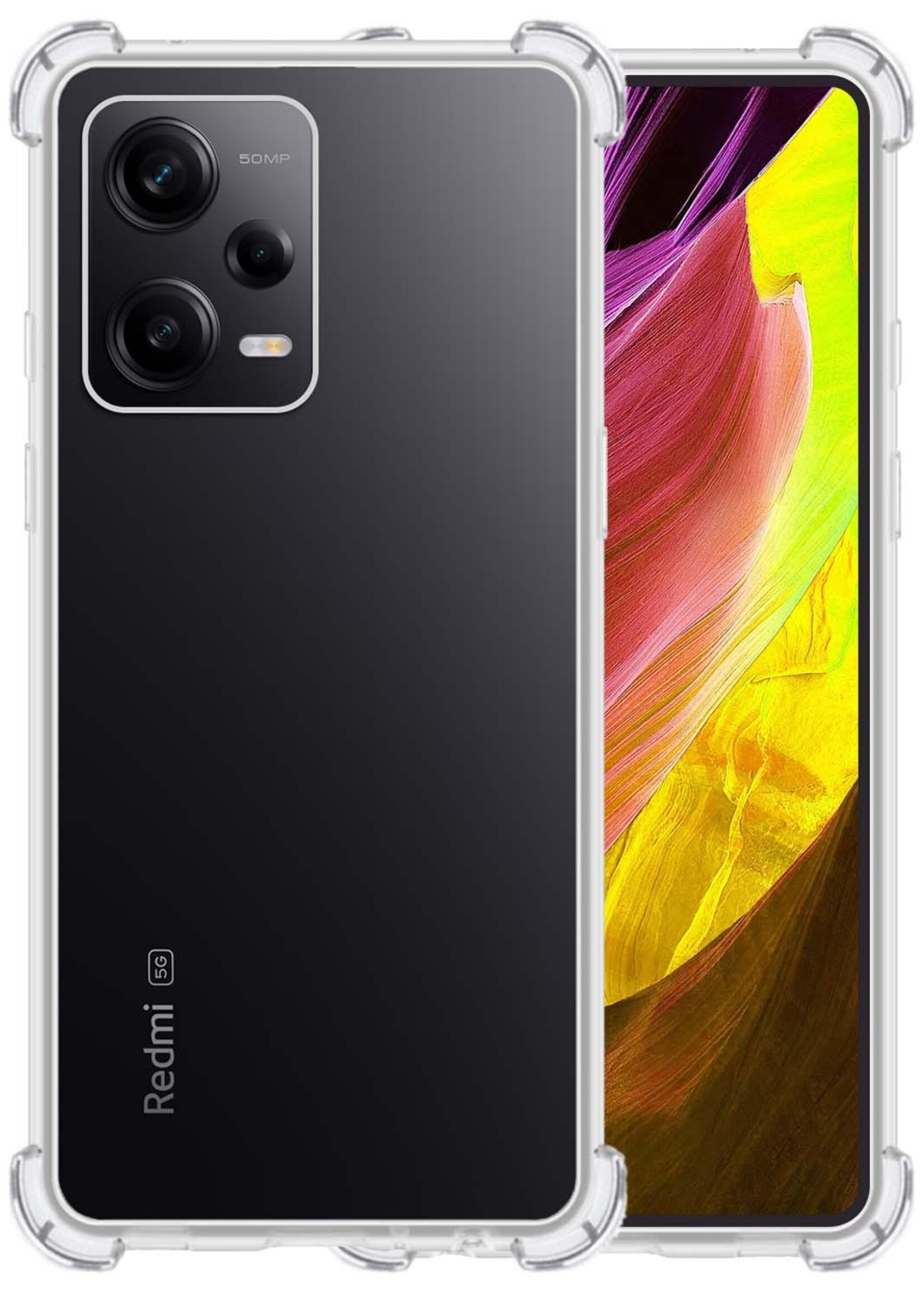 LUQ Hoesje Geschikt voor Xiaomi Redmi Note 12 Pro Hoesje Shockproof Case Siliconen - Hoes Geschikt voor Xiaomi Redmi Note 12 Pro Hoes Cover Siliconen - Transparant