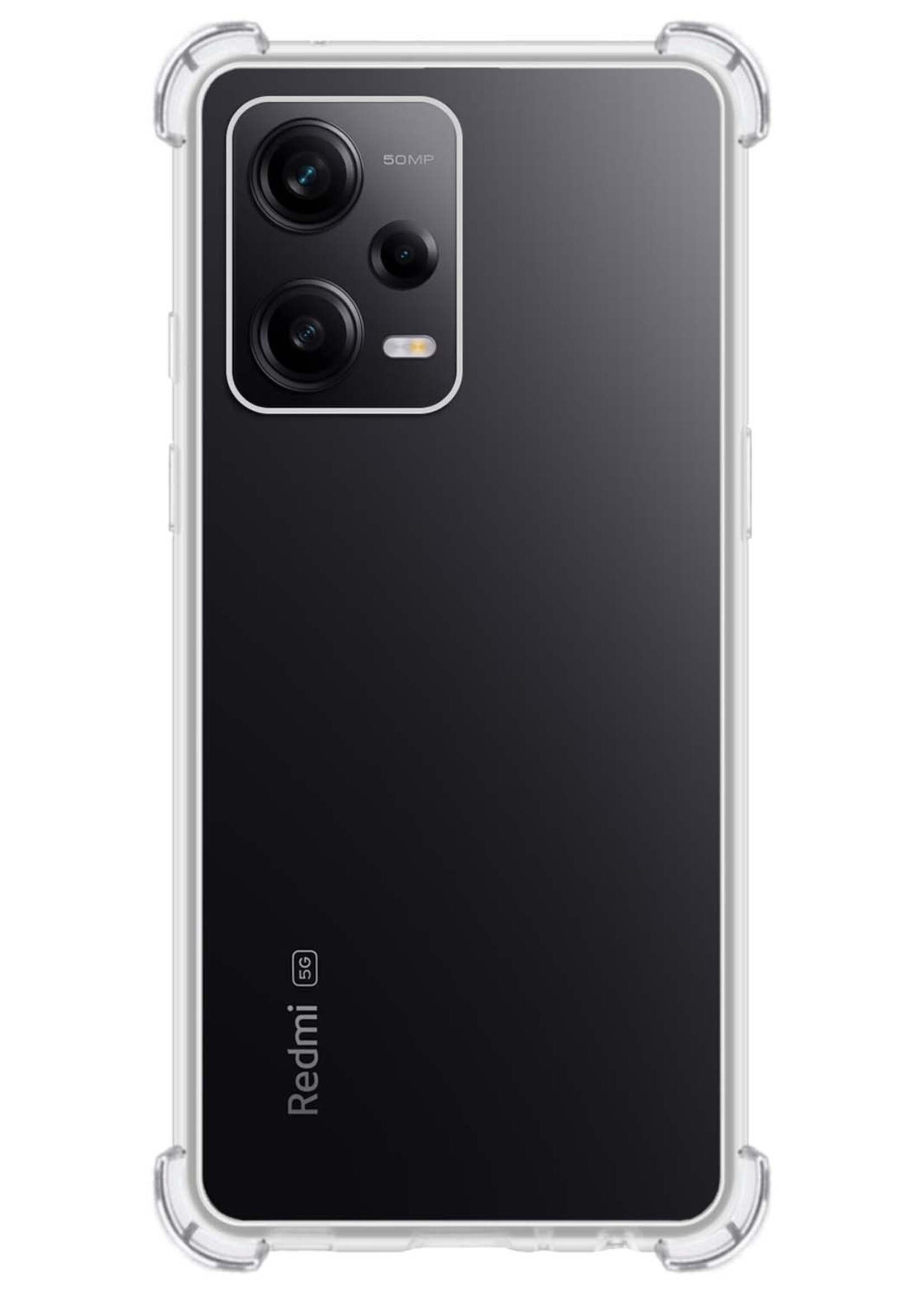 LUQ Hoesje Geschikt voor Xiaomi Redmi Note 12 Pro Hoesje Shockproof Case Siliconen Met 2x Screenprotector - Hoes Geschikt voor Xiaomi Redmi Note 12 Pro Hoes Cover Siliconen - Transparant