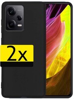 LUQ LUQ Xiaomi Redmi Note 12 Pro Hoesje Siliconen - Zwart - 2 PACK