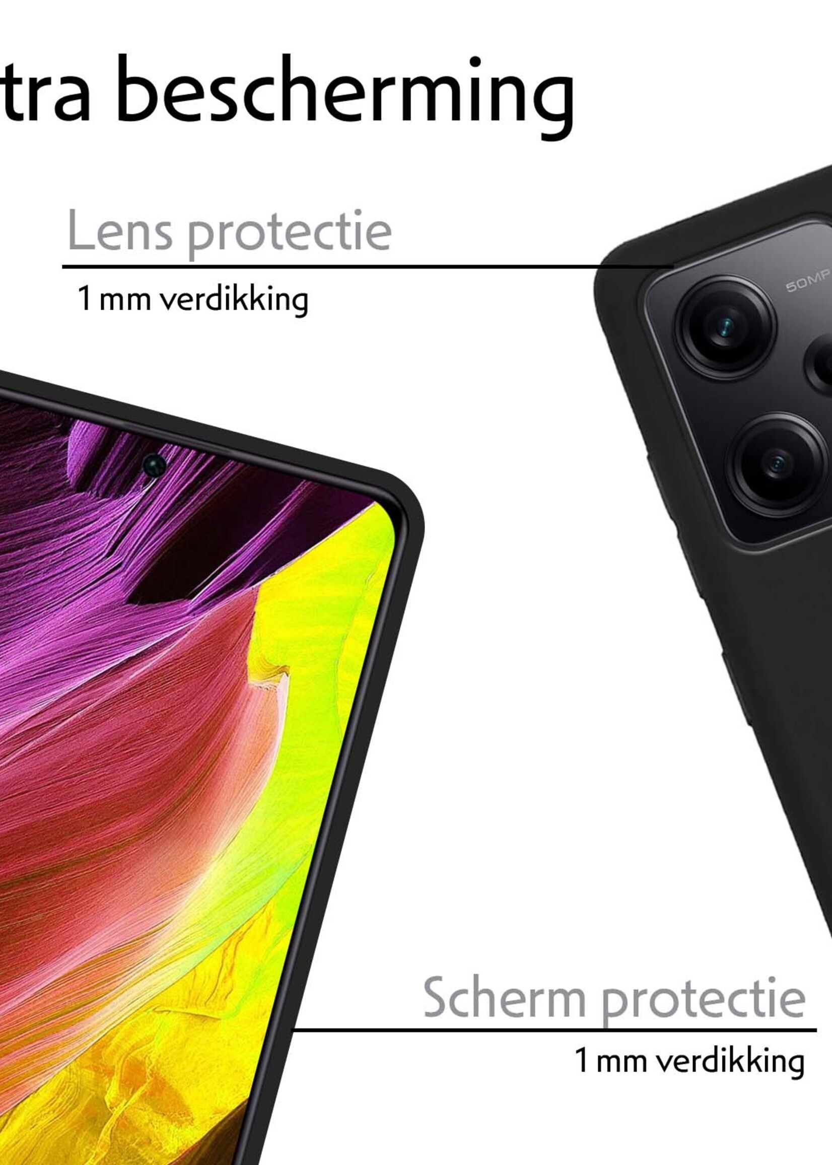 LUQ Hoesje Geschikt voor Xiaomi Redmi Note 12 Pro Hoesje Siliconen Case - Hoes Geschikt voor Xiaomi Redmi Note 12 Pro Hoes Siliconen - Zwart