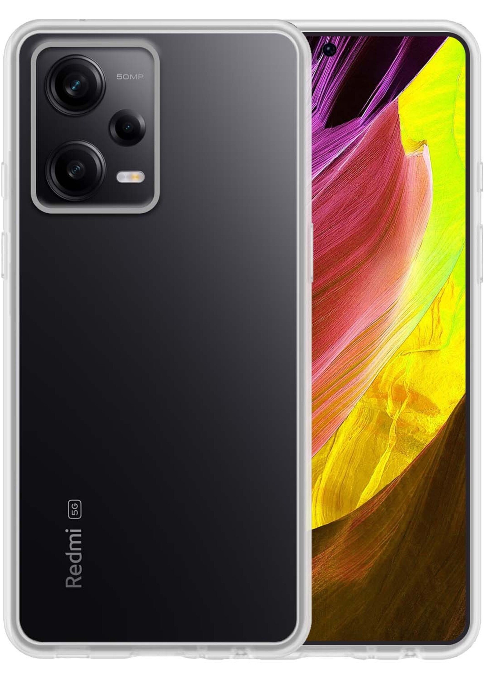 LUQ Hoesje Geschikt voor Xiaomi Redmi Note 12 Pro Hoesje Siliconen Case - Hoes Geschikt voor Xiaomi Redmi Note 12 Pro Hoes Siliconen - Transparant