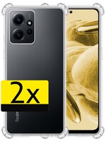 LUQ LUQ Xiaomi Redmi Note 12 5G Hoesje Shockproof - Transparant - 2 PACK