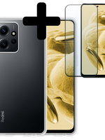 LUQ LUQ Xiaomi Redmi Note 12 5G Hoesje Siliconen Met Screenprotector - Transparant