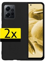 LUQ LUQ Xiaomi Redmi Note 12 5G Hoesje Siliconen - Zwart - 2 PACK