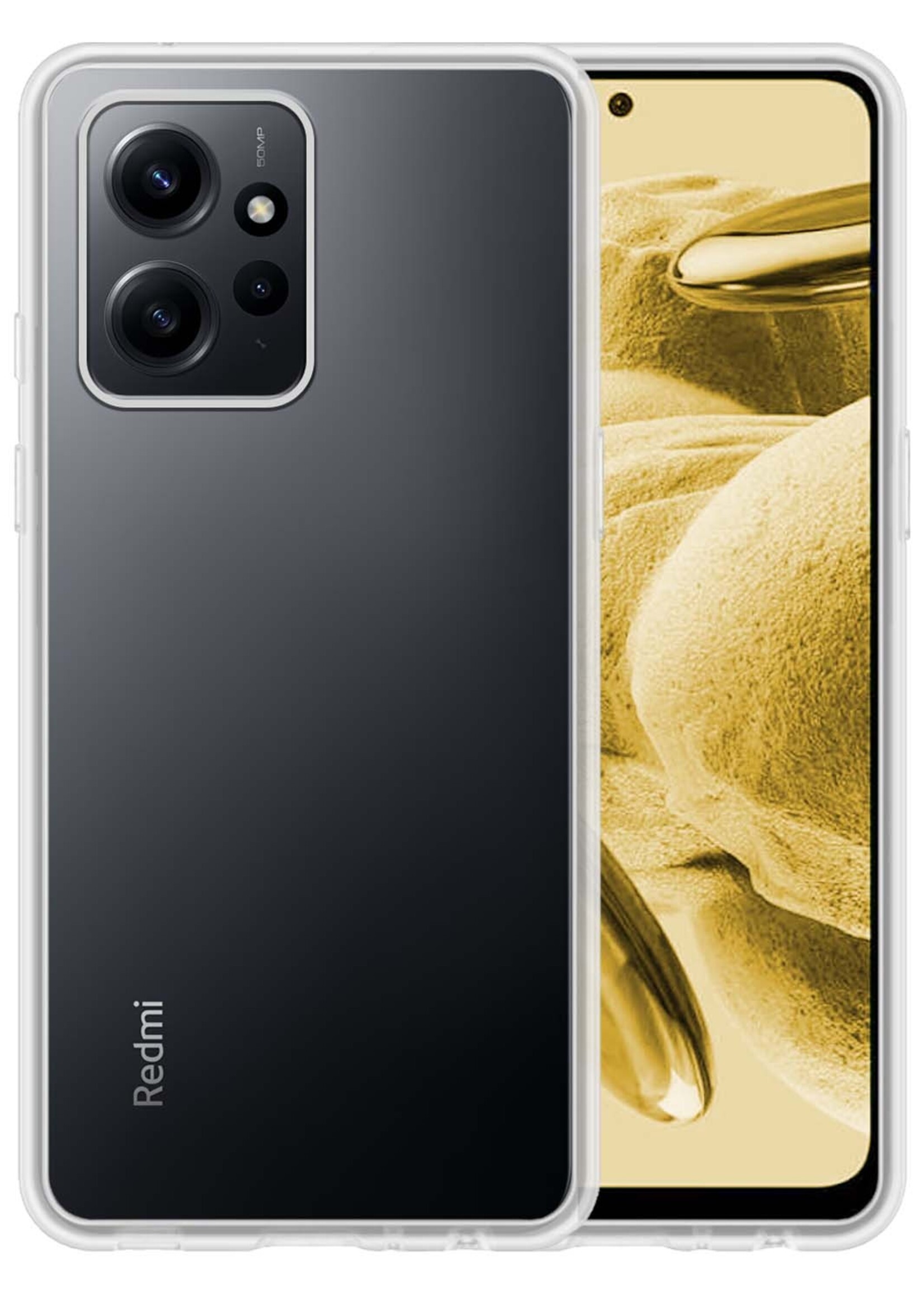 LUQ Hoesje Geschikt voor Xiaomi Redmi Note 12 5G Hoesje Siliconen Case - Hoes Geschikt voor Xiaomi Redmi Note 12 5G Hoes Siliconen - Transparant