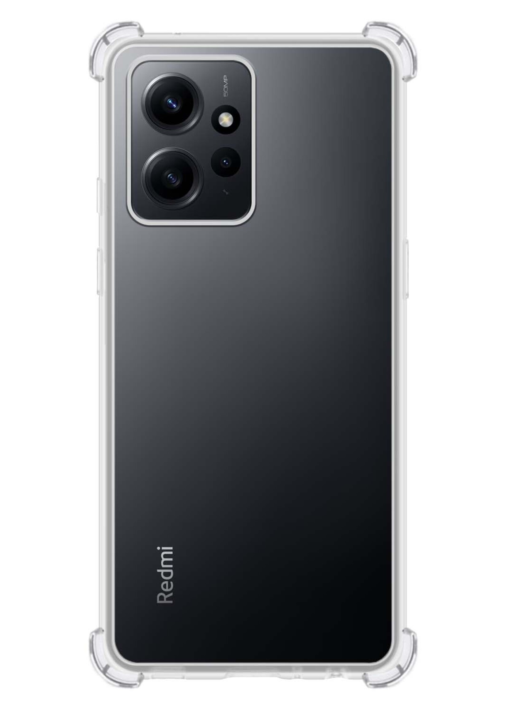 LUQ Hoesje Geschikt voor Xiaomi Redmi Note 12 4G Hoesje Shockproof Case Siliconen - Hoes Geschikt voor Xiaomi Redmi Note 12 4G Hoes Cover Siliconen - Transparant