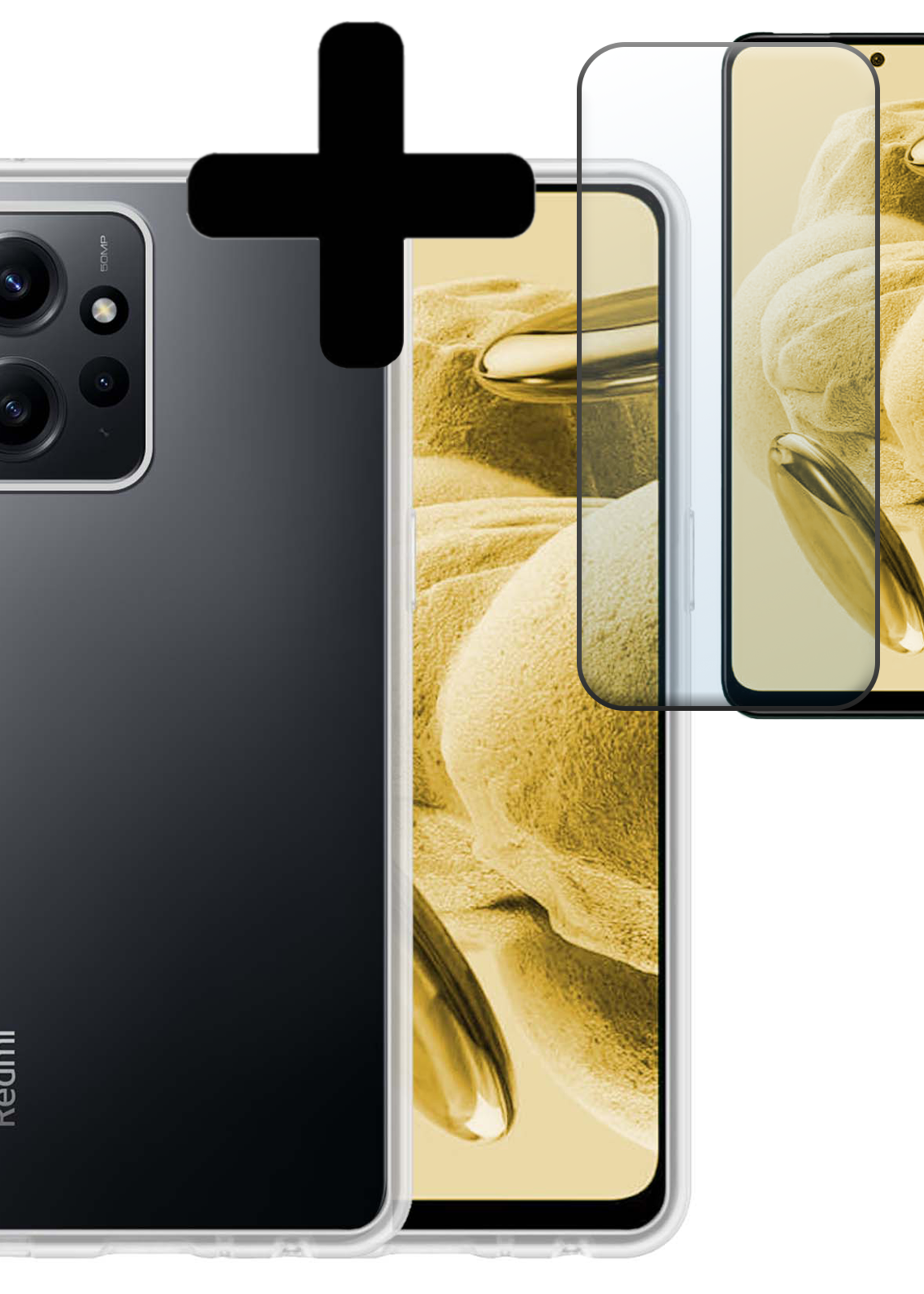 LUQ Hoesje Geschikt voor Xiaomi Redmi Note 12 4G Hoesje Siliconen Case Met Screenprotector - Hoes Geschikt voor Xiaomi Redmi Note 12 4G Hoes Siliconen - Transparant