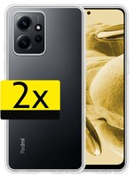 LUQ LUQ Xiaomi Redmi Note 12 4G Hoesje Siliconen - Transparant - 2 PACK