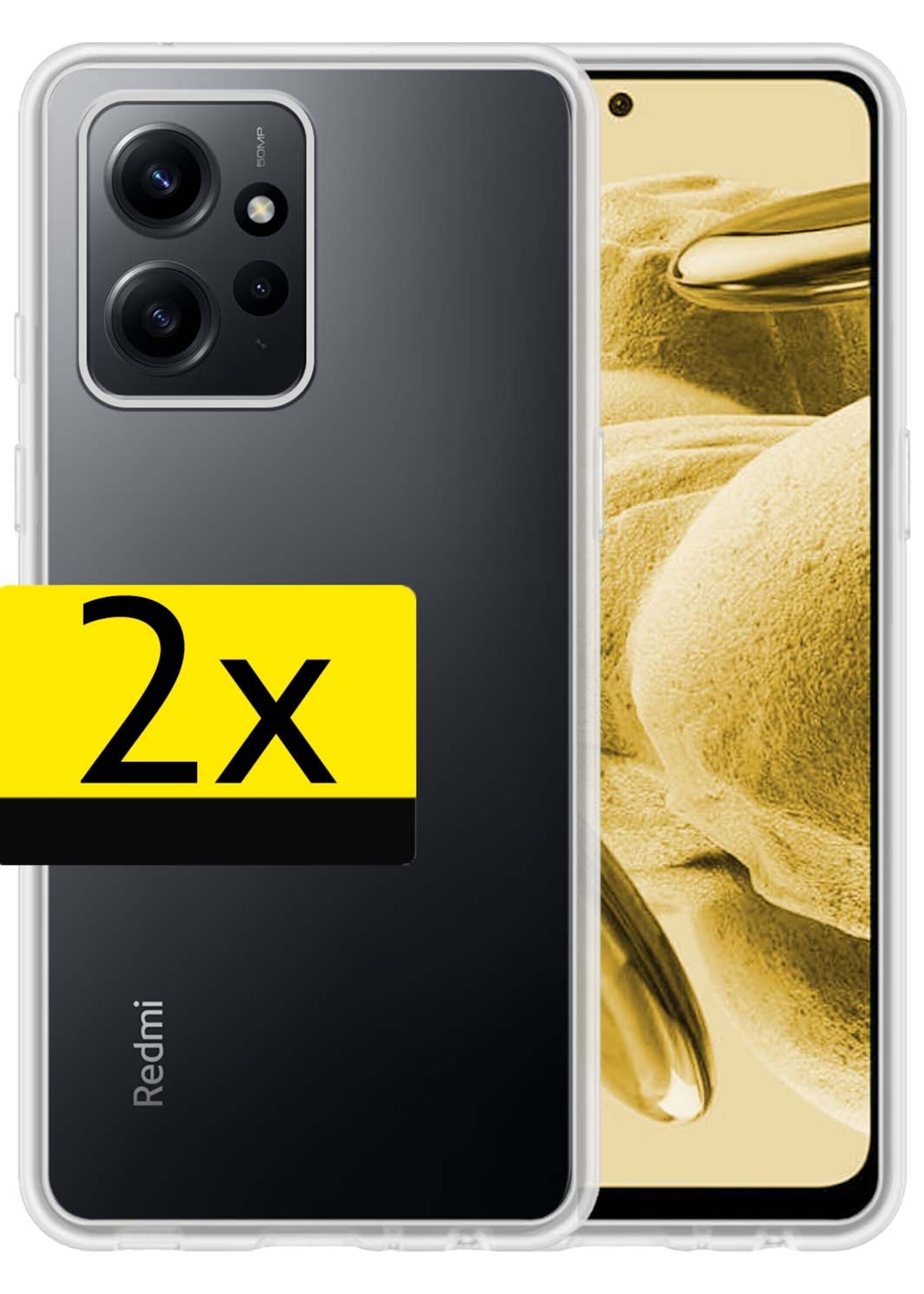LUQ Hoesje Geschikt voor Xiaomi Redmi Note 12 4G Hoesje Siliconen Case - Hoes Geschikt voor Xiaomi Redmi Note 12 4G Hoes Siliconen - Transparant - 2 Stuks